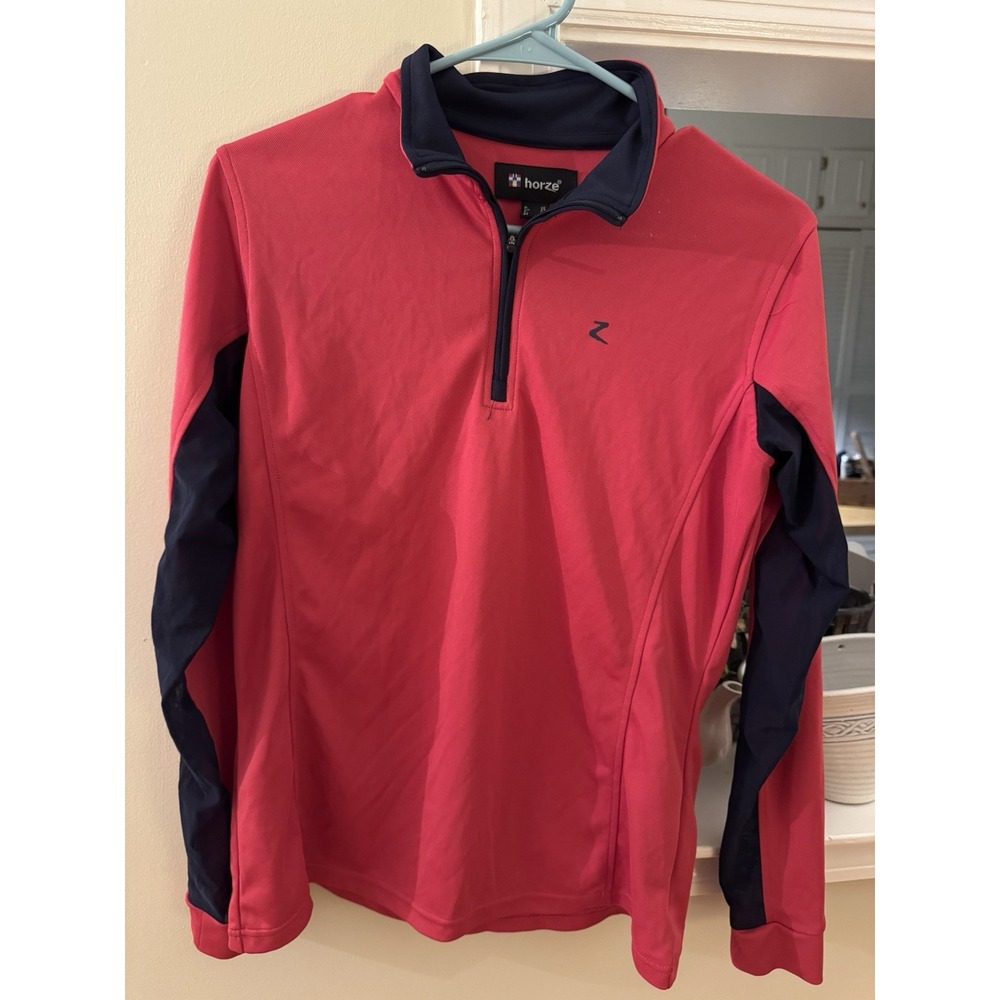 Horze Women's Size 8 Quarter Zip Red